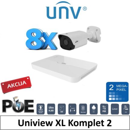 alarmponit - uniview - IP komplet 8 x 2mp
