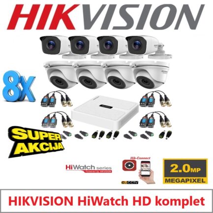 alarmpoint - hikvision - hiwatch hd komplet 8 x 2mp